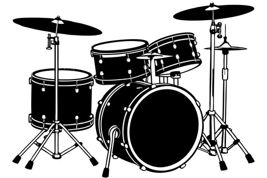  Beautiful drum set vector art illustration 