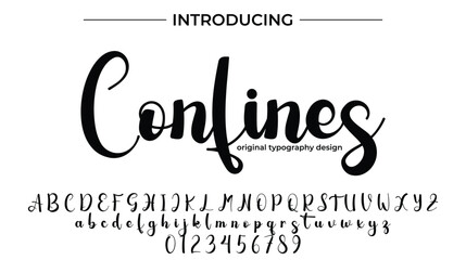 Obraz premium Confines Font Stylish brush painted an uppercase vector letters, alphabet, typeface
