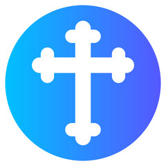 christian cross gradient icon