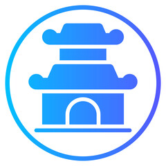 chinese temple gradient icon