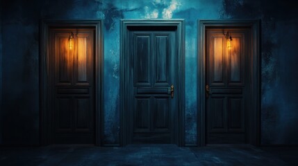 Three Doors at Night