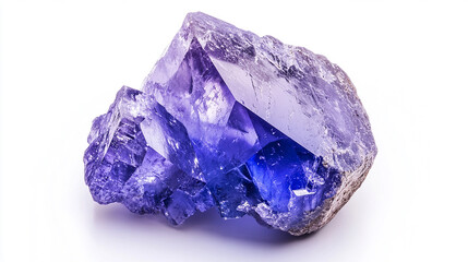 Tanzanite crysal isolated on white background