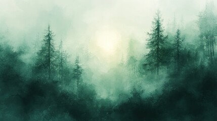 Fototapeta premium Misty Forest Landscape