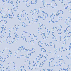 Outline Foam Bubble Vector Seamless Pattern illustration for Print, Wallpaper, Decoration.