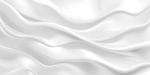 White satin fabric flowing and forming soft smooth waves