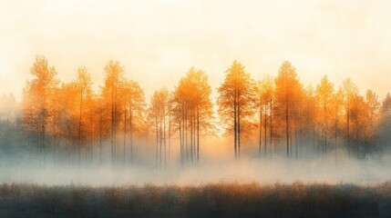 Misty Forest at Sunrise