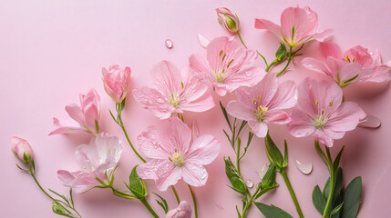Fototapeta premium Beautiful abstract color pink and white flowers background and pink flower frame and white and pink background texture