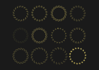 Circular botanical wreath designs for logos, invitations, and branding projects

