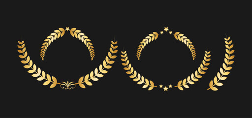 Elegant laurel wreath collection for premium award and achievement designs

