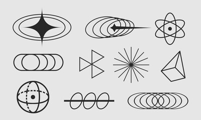 Geometric abstract shapes collection for modern minimalistic graphic designs

