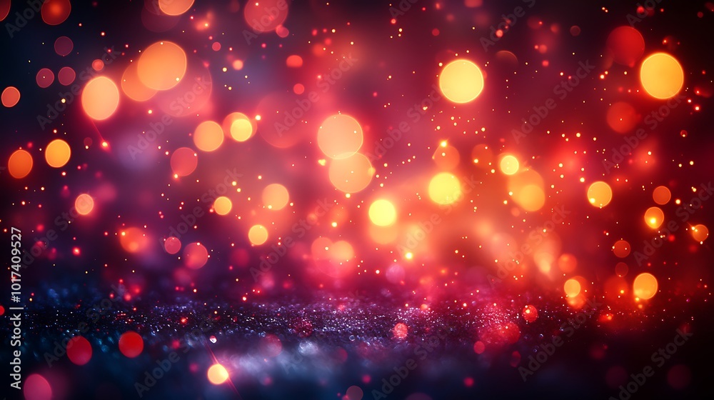 Aufkleber A vibrant abstract background with glowing orbs in varying colors, creating an enchanting bokeh effect that evokes a sense of wonder and festivity.