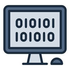 Binary icon for computing and data mining