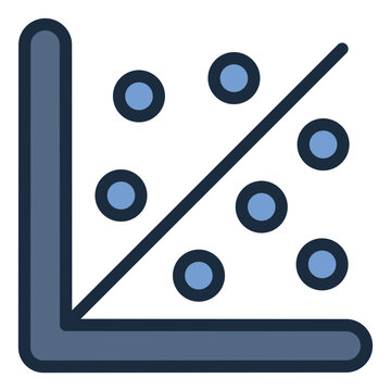 Scatter plot icon for data analysis and trends