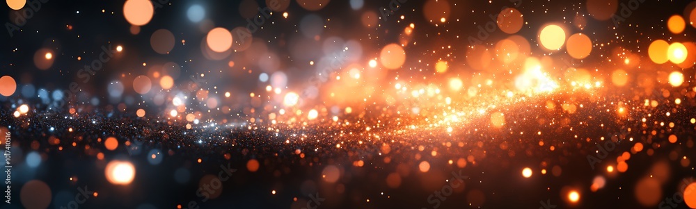 Aufkleber A vivid display of shimmering lights and colors, creating a mesmerizing cosmic effect with sparkling particles against a dark background.