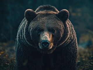 Fototapeta premium bear isolated on abstract background