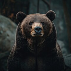 Obraz premium bear isolated on abstract background