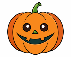 Halloween pumpkin face vector illustration 