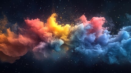 Colorful Abstract Cloud Formation in Space