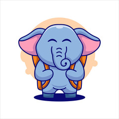 Cute Baby Elephant Cartoon Illustration using modern style vector view