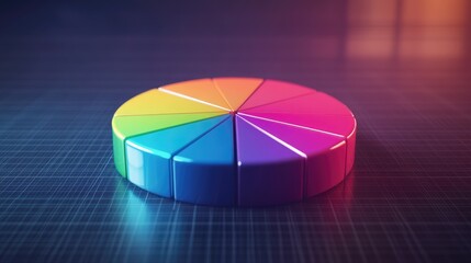 Obraz premium Vibrant Color Wheel on a Modern Grid Background