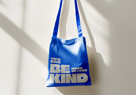 Hanging Tote Bag with Window Shadow Mockup with Generative AI