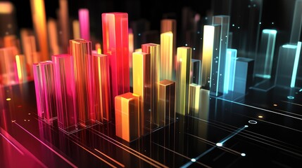 Obraz premium Colorful Digital Data Visualization Background