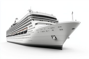 white ship cruise liner isolated on white background