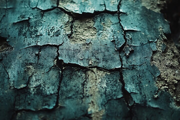 Obraz premium cracked dark teal concrete texture background