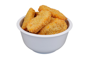 Nuggets on a white ball isolated transparent