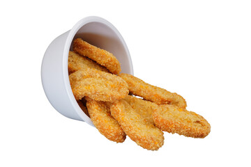 Nuggets on a white ball isolated transparent