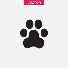 Animal's paws icon, vector flat black simple illustratio for web and app..eps