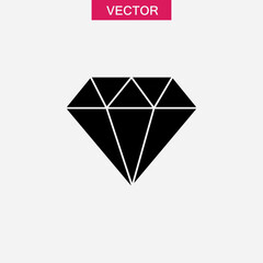 Diamond brilliant gemstone sign. Diamond shapes trendy style illustration for web and app..eps