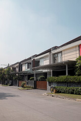 Modern Luxury House From Several Angle in the Summer With Blue Sky
