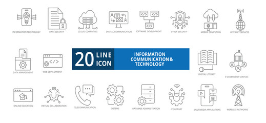 ICT icons set