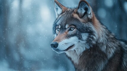 Fototapeta premium wolf isolated on abstract background