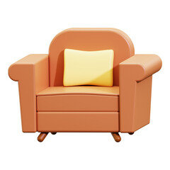 3d armchair icon. Suitable for interior design concepts, furniture advertisements, and home decor blog graphics