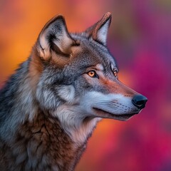 Fototapeta premium wolf isolated on colorful background