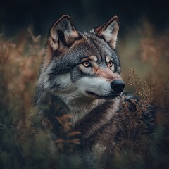Fototapeta premium wolf isolated on cute background
