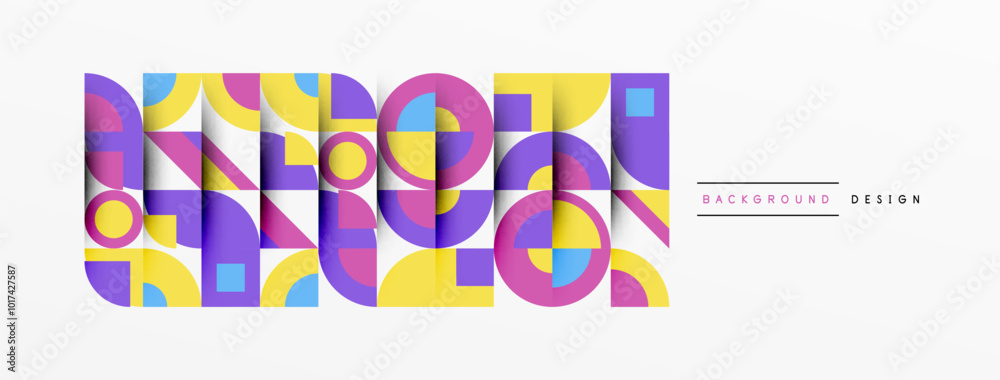 Poster geometric design abstract background - circles squares