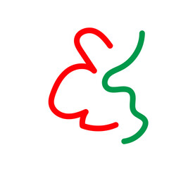 Green red squiggle lines decor