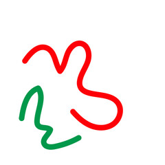 Obraz premium Green red lines