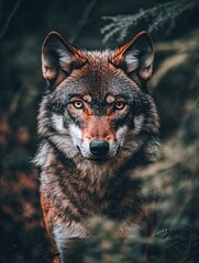 Fototapeta premium wolf isolated on spring background