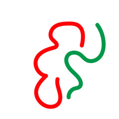 Green red squiggle lines decor