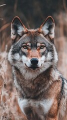 Fototapeta premium wolf isolated on spring background