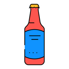 beer drink bottle line icon vector. beer drink bottle sign. isolated symbol illustration