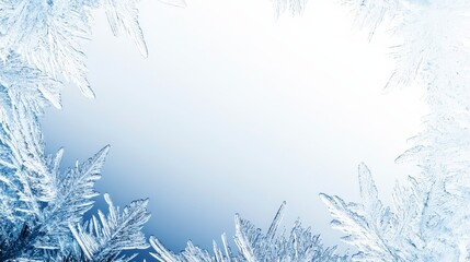 Obraz premium Beautiful border of ice crystals with a winter theme