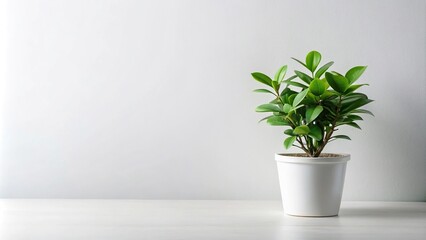 Fototapeta premium Asymmetrical green houseplant on white background