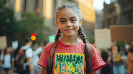 Young Girl Smiles For Camera At Outdoor Event