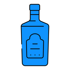 vodka drink bottle line icon vector. vodka drink bottle sign. isolated symbol illustration