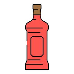 whiskey drink bottle line icon vector. whiskey drink bottle sign. isolated symbol illustration